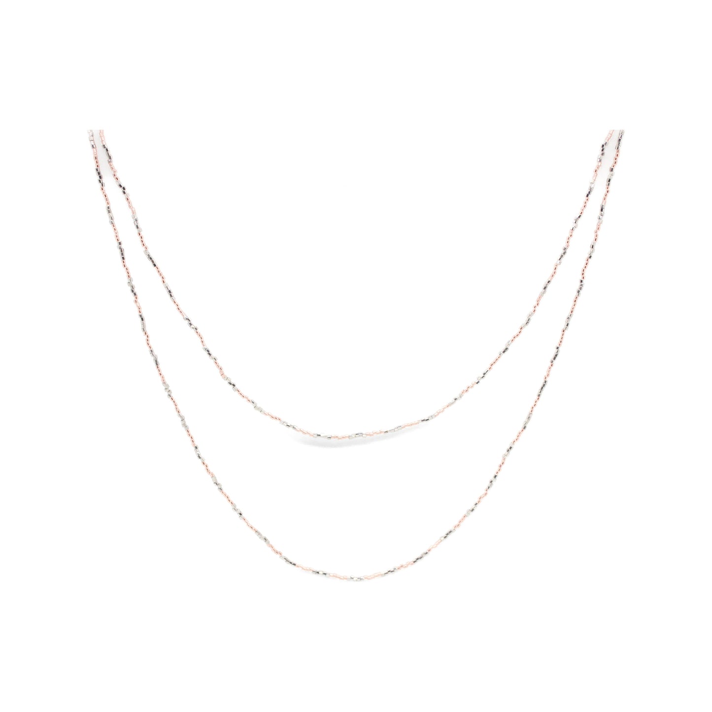 COLLAR DALIA ROSA BAÑADO CON ORO BLANCO 24K