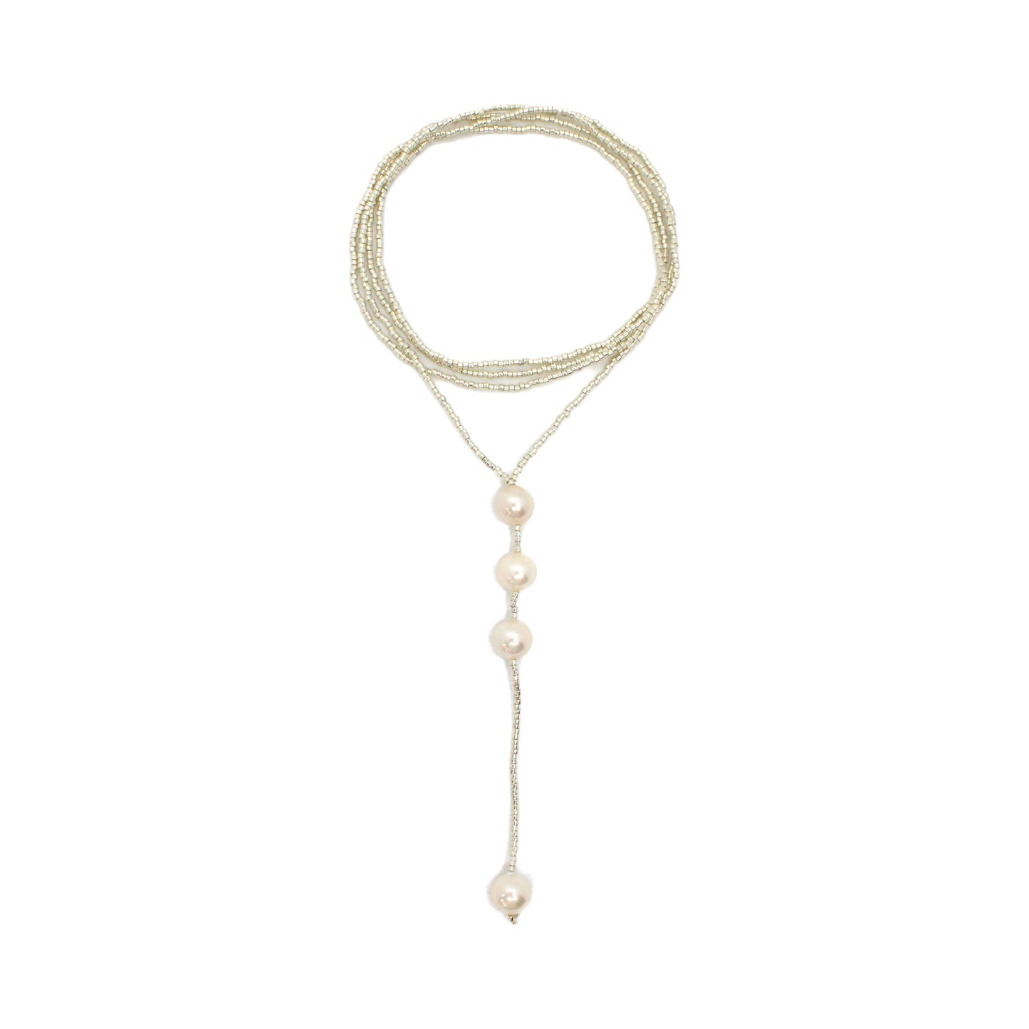 COLLAR LARGO DORADO PERLADO