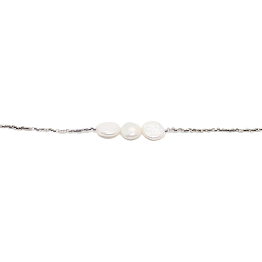 PULSERA PERLAS ORO BLANCO