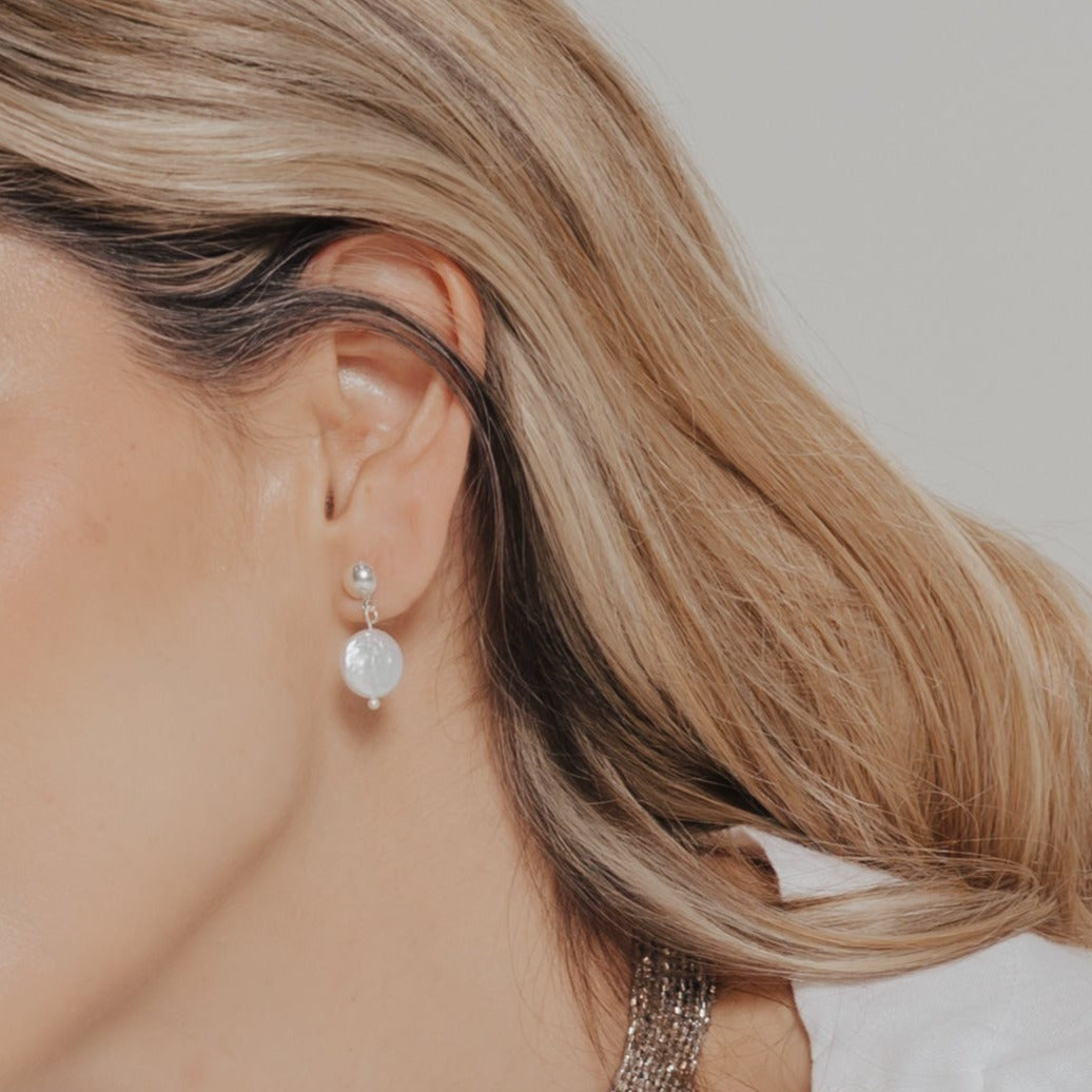 ARETES PERLA BLANCA